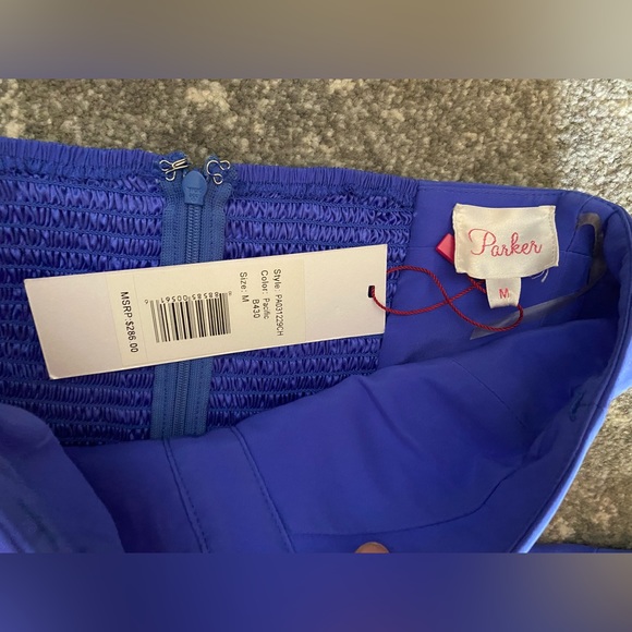 NWT Parker Silk Strapless Maxi Dress in Pacific Blue - size M - Picture 8 of 10